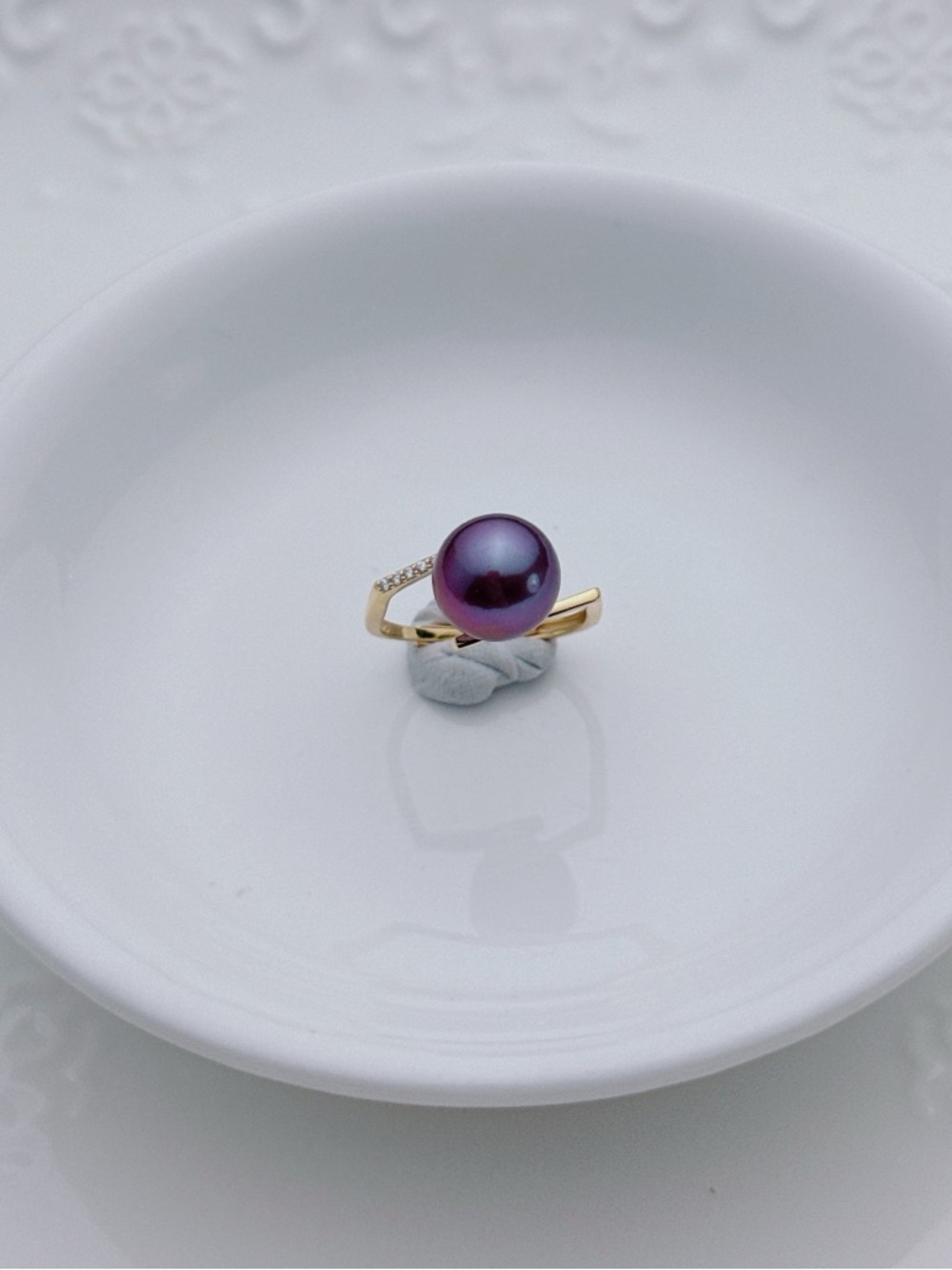 26R321 S925 Stamped High Quality Edison Freshwater Pearl Adjustable Ring 10mm